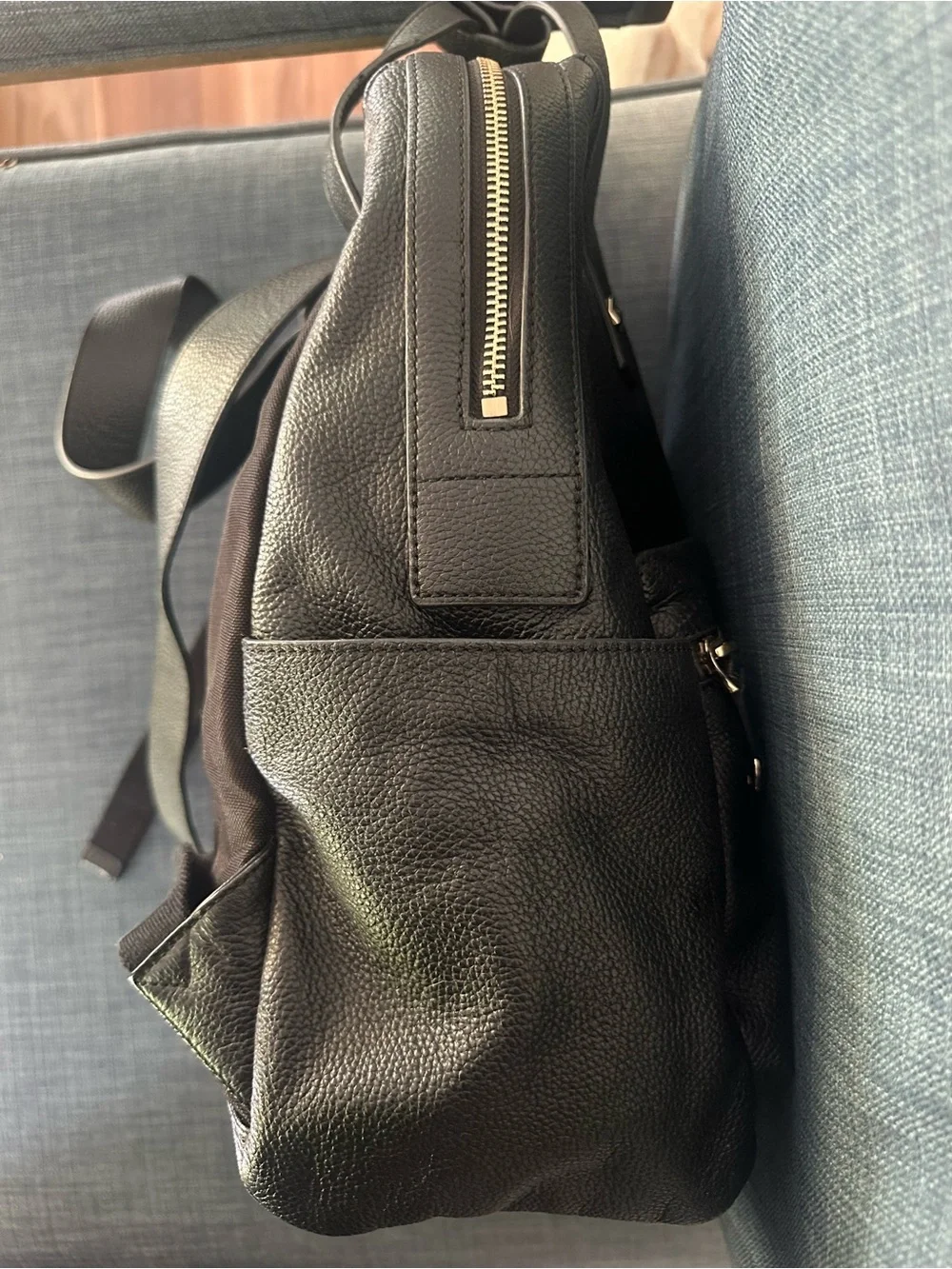 henri bendel Black Pebbled Leather Backpack